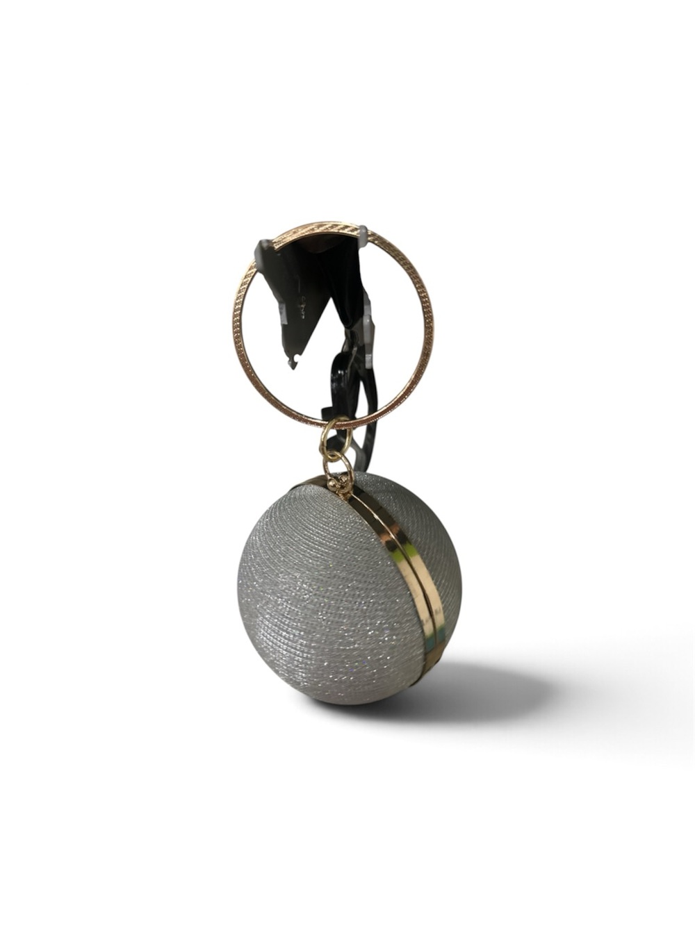 Elegant Silver Sphere Keychain with Gold Accent